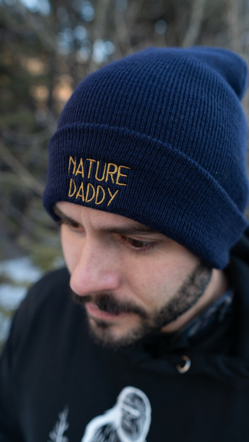 Blue Nature Daddy embroidered beanie