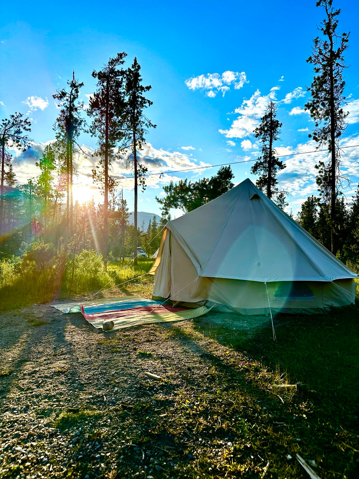 Canvas tent at our Jasper campsite
